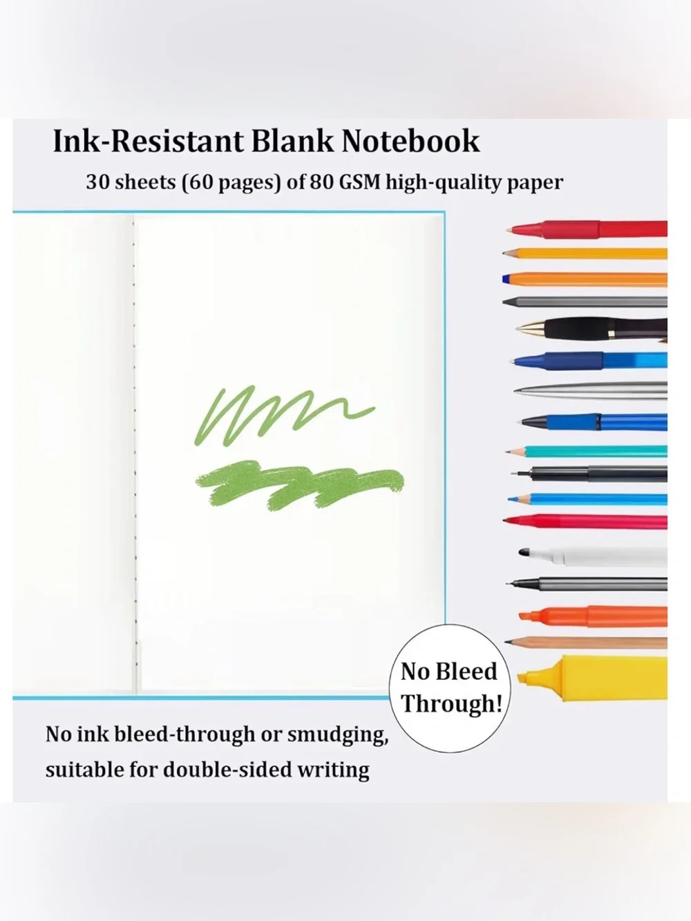 Blank sketchpads. Stitched seam NO Bleed Through. 9 Colors. 8.3” x 5.5”